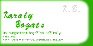 karoly bogats business card